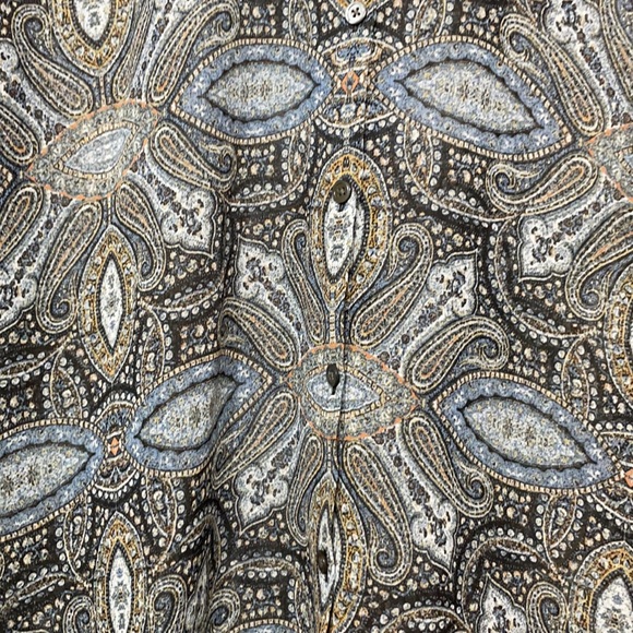 J.Jill Long Blue/Black Button Down Blouse Size Medium - Picture 2 of 8